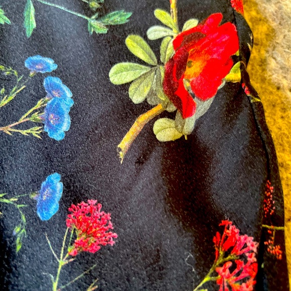 Zara Women Black Floral 3/4 Sleeve Blouse, Size Small - Picture 5 of 9